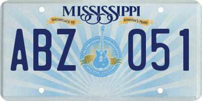 MS license plate ABZ051