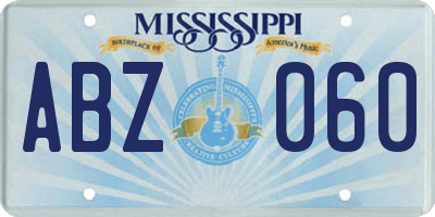 MS license plate ABZ060