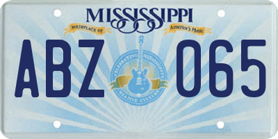 MS license plate ABZ065