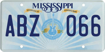 MS license plate ABZ066