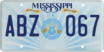 MS license plate ABZ067