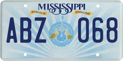MS license plate ABZ068
