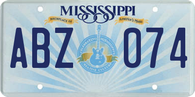 MS license plate ABZ074