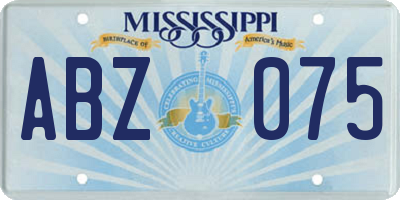 MS license plate ABZ075