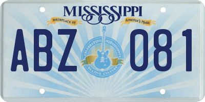 MS license plate ABZ081