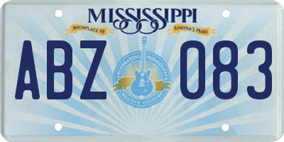 MS license plate ABZ083