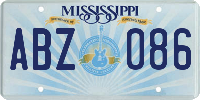 MS license plate ABZ086