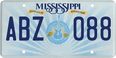 MS license plate ABZ088