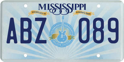 MS license plate ABZ089