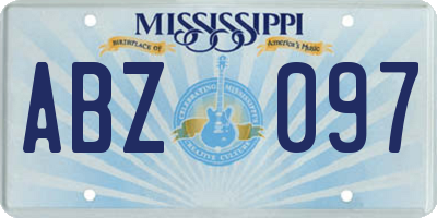 MS license plate ABZ097