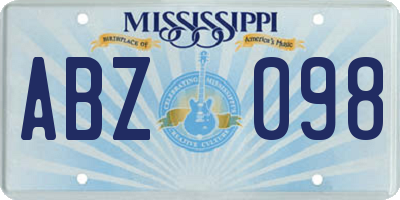 MS license plate ABZ098