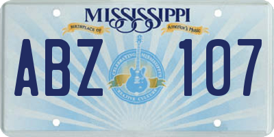 MS license plate ABZ107