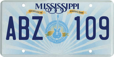 MS license plate ABZ109