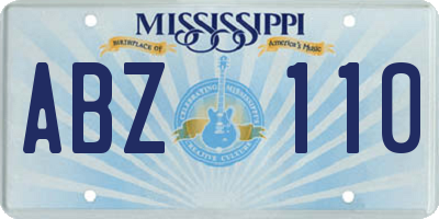 MS license plate ABZ110