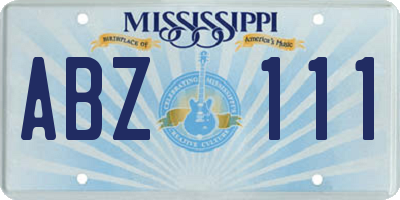 MS license plate ABZ111