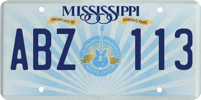 MS license plate ABZ113