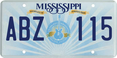 MS license plate ABZ115