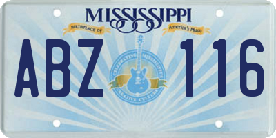 MS license plate ABZ116