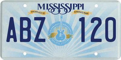 MS license plate ABZ120