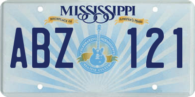 MS license plate ABZ121
