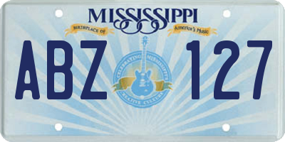MS license plate ABZ127