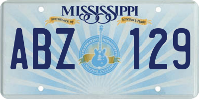 MS license plate ABZ129