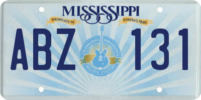 MS license plate ABZ131