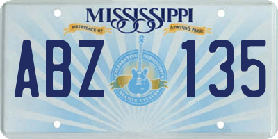 MS license plate ABZ135