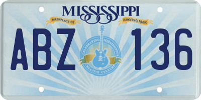 MS license plate ABZ136