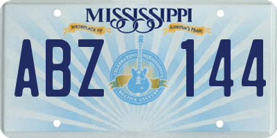 MS license plate ABZ144