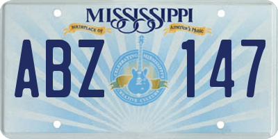 MS license plate ABZ147