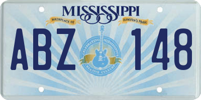 MS license plate ABZ148