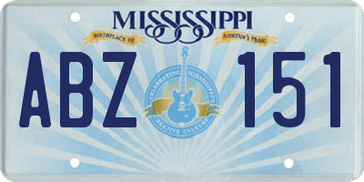 MS license plate ABZ151