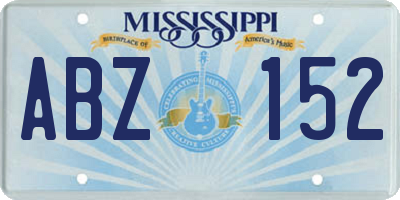MS license plate ABZ152
