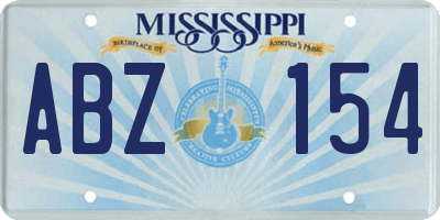 MS license plate ABZ154