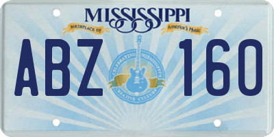 MS license plate ABZ160