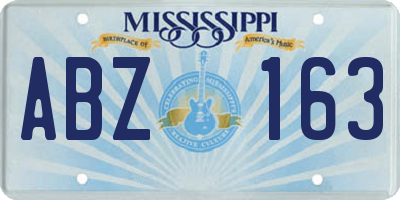 MS license plate ABZ163