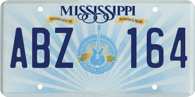 MS license plate ABZ164