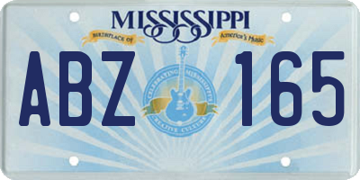 MS license plate ABZ165