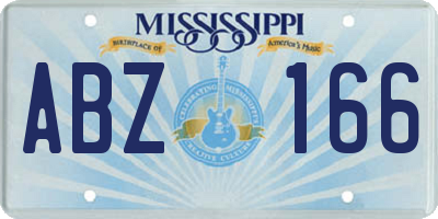 MS license plate ABZ166