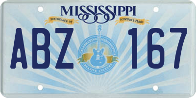 MS license plate ABZ167