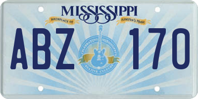 MS license plate ABZ170