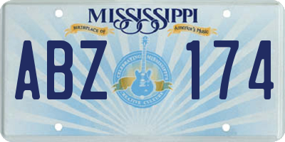 MS license plate ABZ174