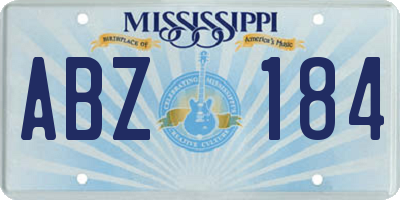 MS license plate ABZ184