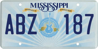 MS license plate ABZ187