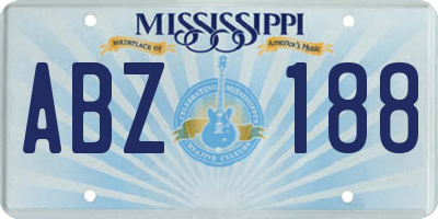 MS license plate ABZ188