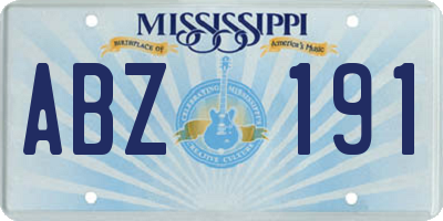 MS license plate ABZ191