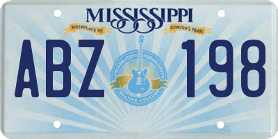 MS license plate ABZ198