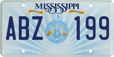 MS license plate ABZ199