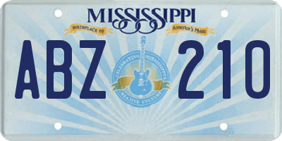 MS license plate ABZ210